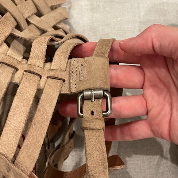 A.S.98 Tan Gladiator Sandals with Woven Leather - Picture 10 of 12